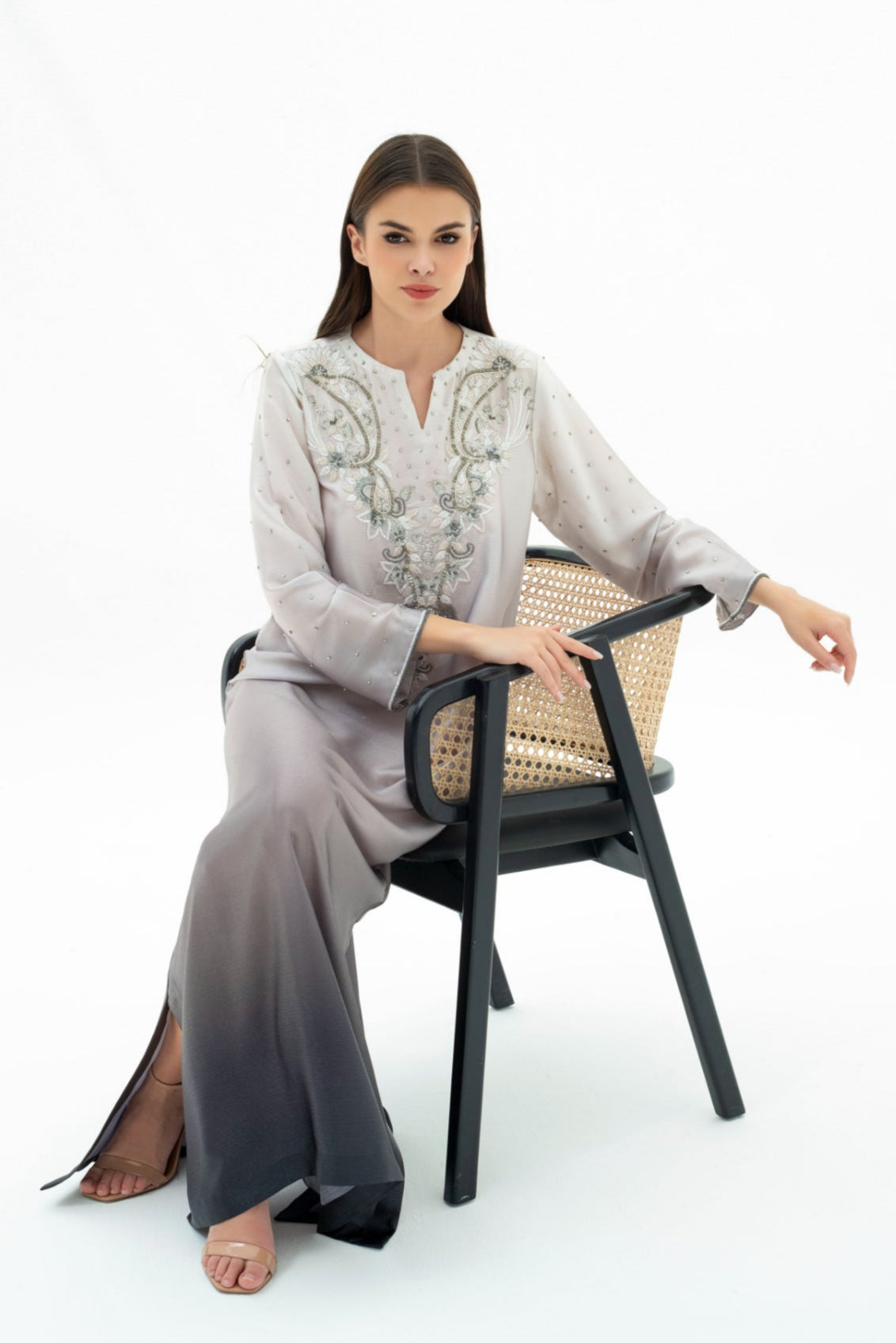 Jouri Kaftan Dress in Crepe