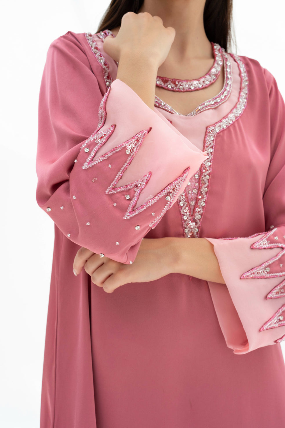 Lujain Kaftan Dress in Crepe