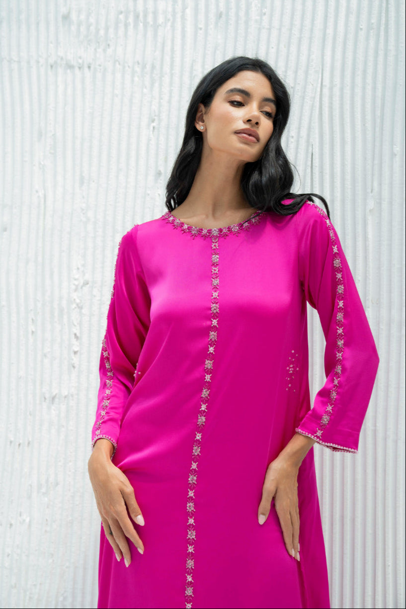 Lamia Kaftan Dress in Crepe