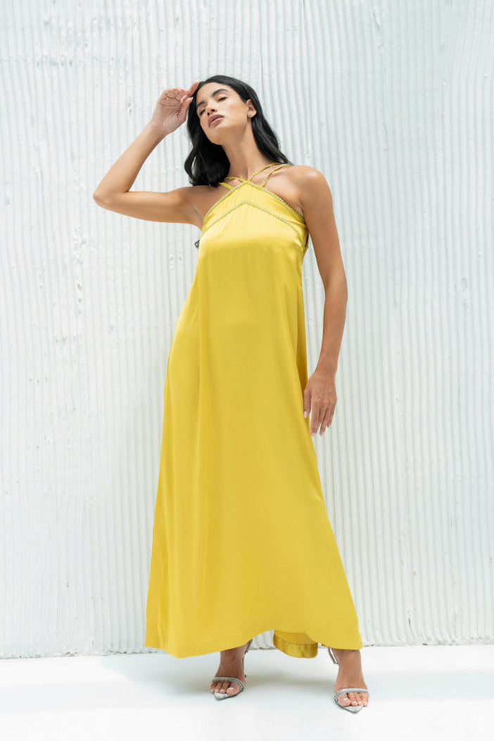 Lina Kaftan Dress in Crepe
