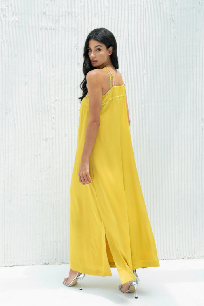 Lina Kaftan Dress in Crepe