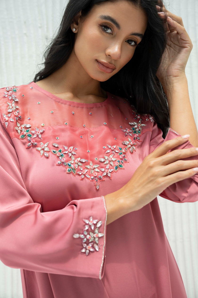 Zareen Kaftan Dress in Crepe