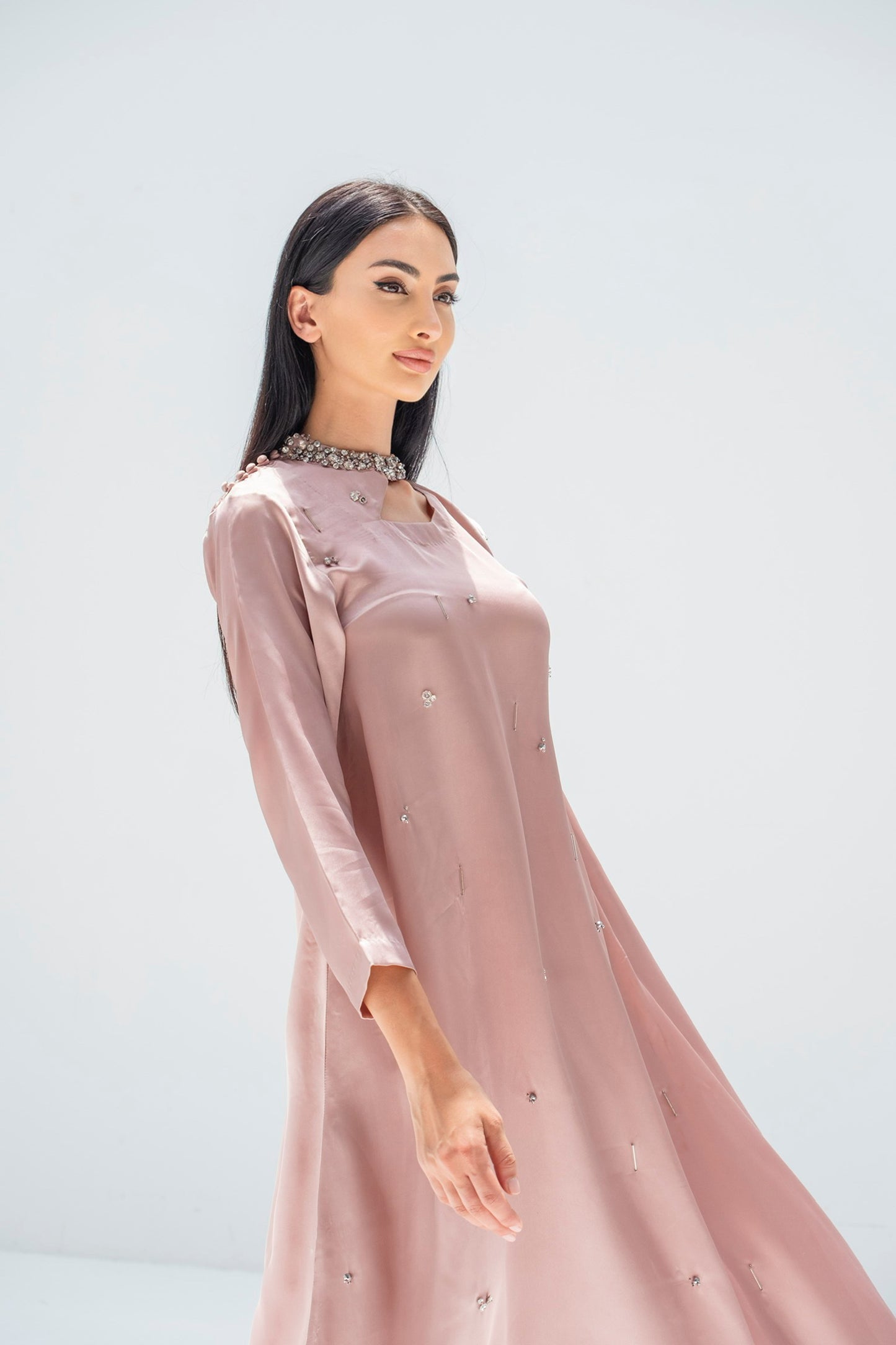 Zaya Kaftan Dress in Crepe