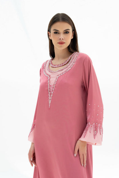 Lujain Kaftan Dress in Crepe