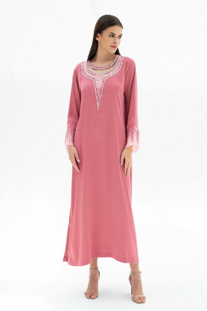 Lujain Kaftan Dress in Crepe