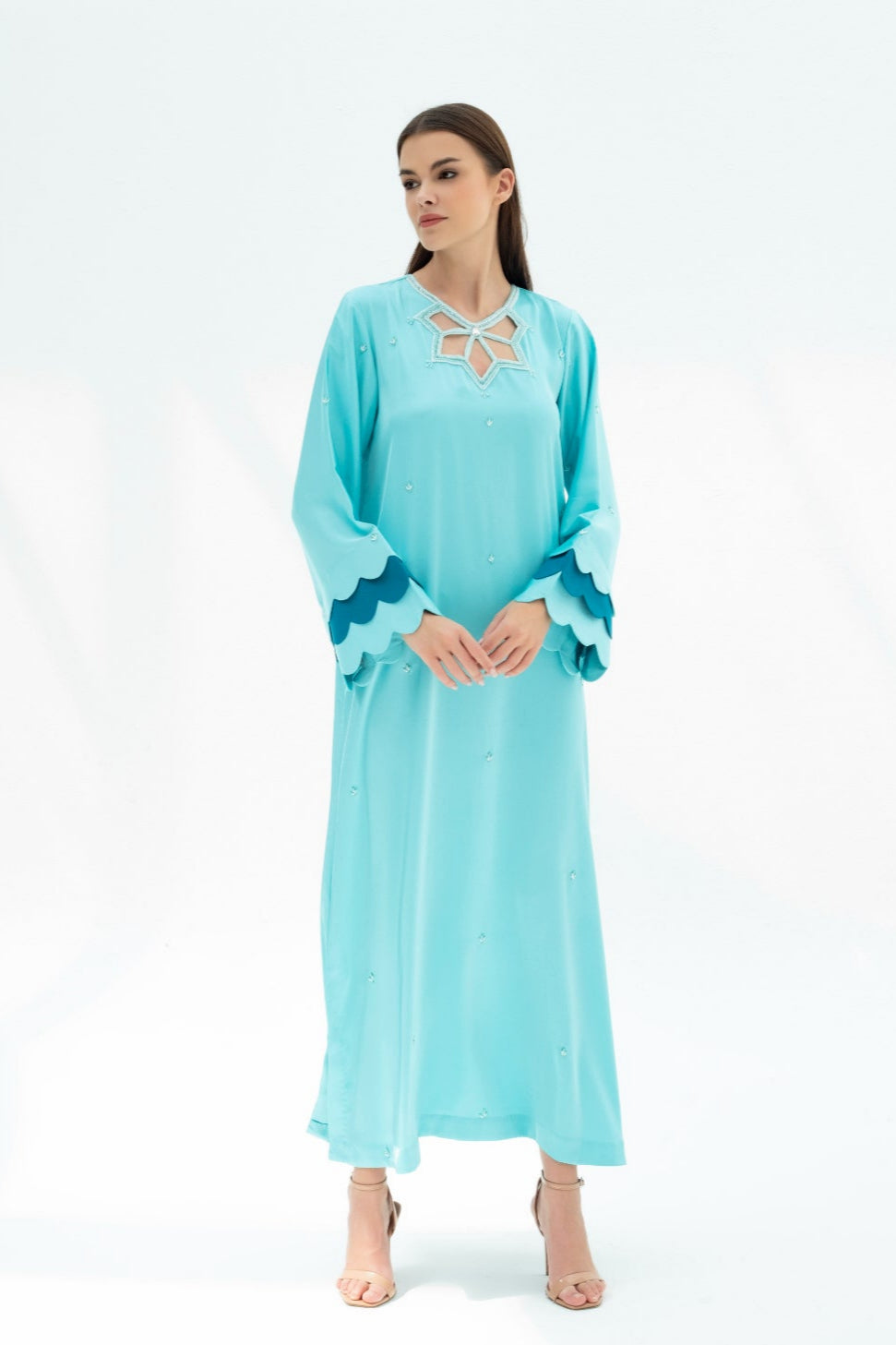 Najma Kaftan Dress in Crepe By Luaar. Long Evening Dress LUAAR Najma Kaftan Dress in Crepe By Luaar. Long Evening Dress LUAAR