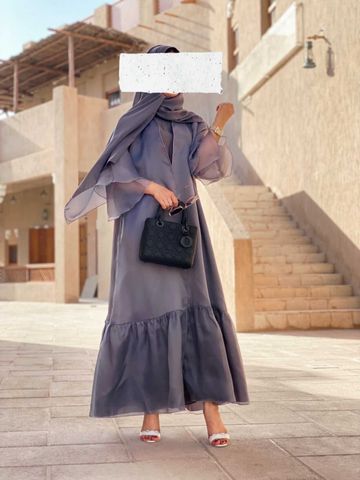 Empyreal Abaya Set With Inner Dress & Headscarf
