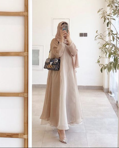 Sol Abaya Set With Inner Dress & Headscarf