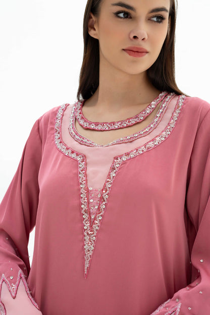 Lujain Kaftan Dress in Crepe