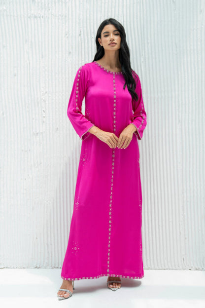 Lamia Kaftan Dress in Crepe