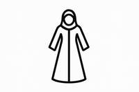 simple small black icon for women abaya dress